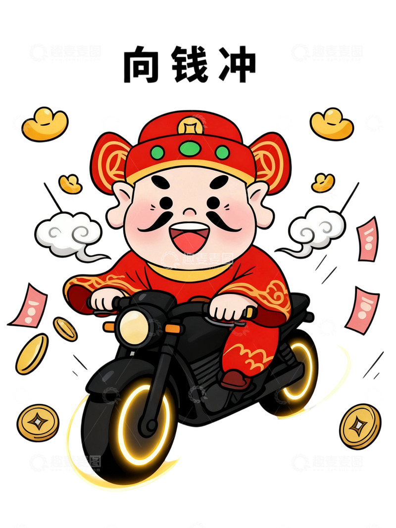 高清大图下载【趣麦麦图】财神主题插画12