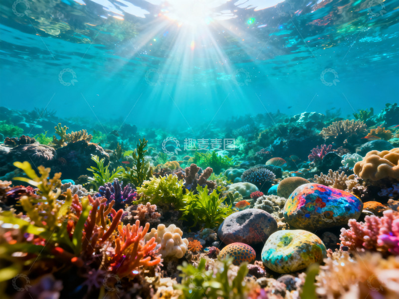 高清大图下载【趣麦麦图】海底世界石头花草4