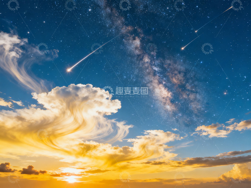 高清大图下载【趣麦麦图】星空夕阳云彩4