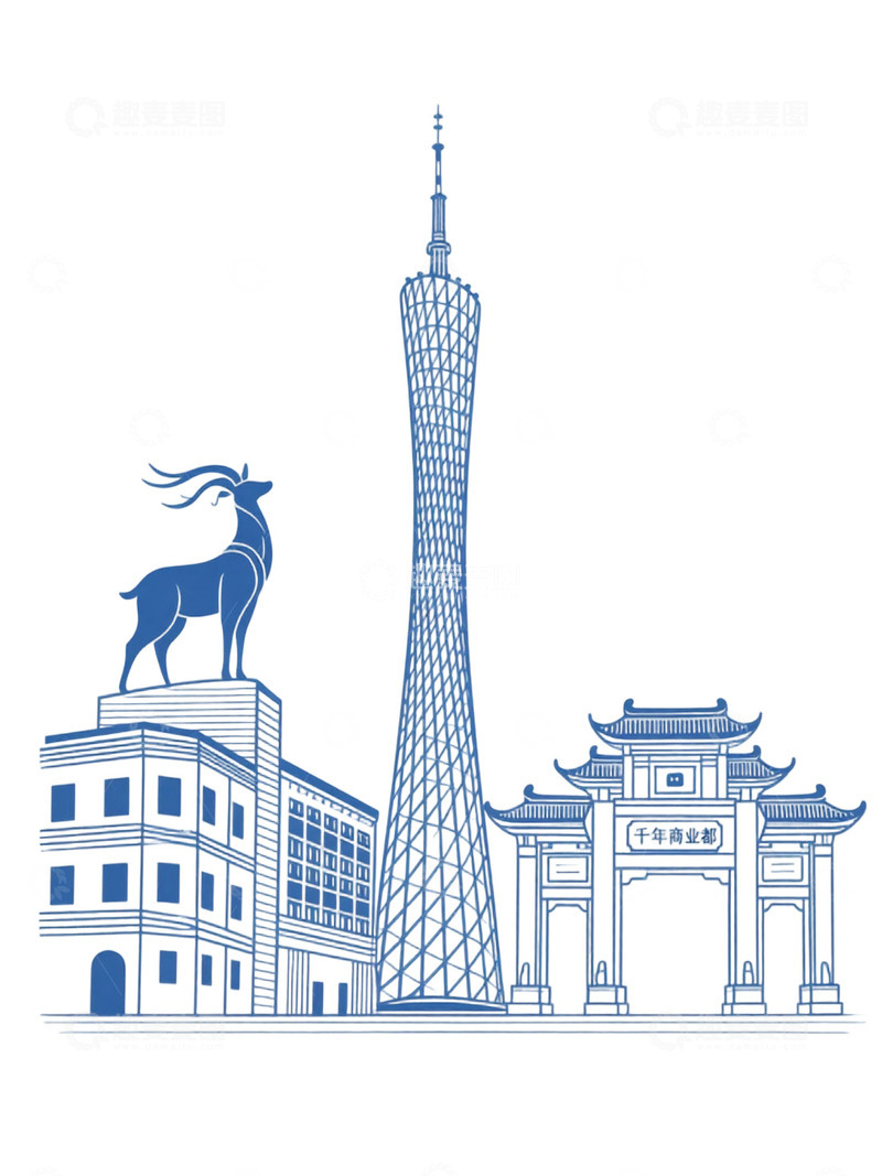 高清大图下载【趣麦麦图】建筑地标插画11