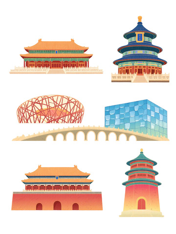 建筑地标插画01