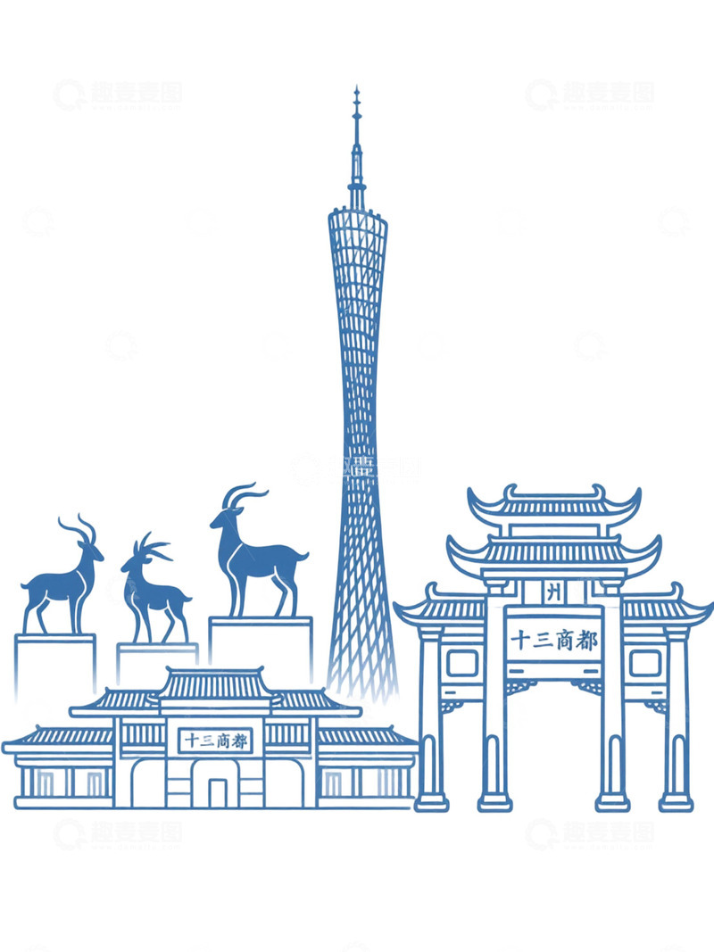 高清大图下载【趣麦麦图】建筑地标插画12