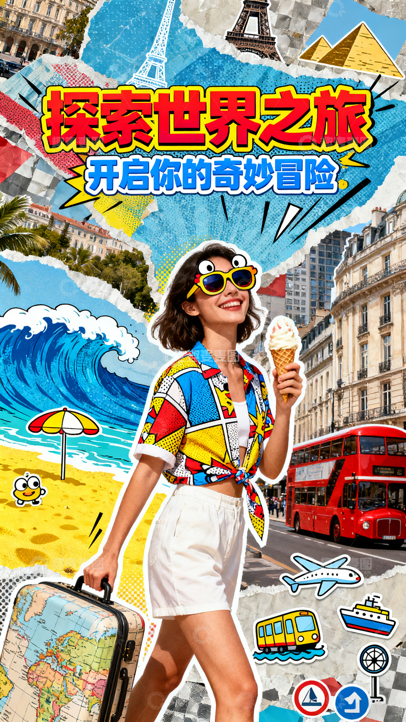 高清大图下载【趣麦麦图】世界旅游之行