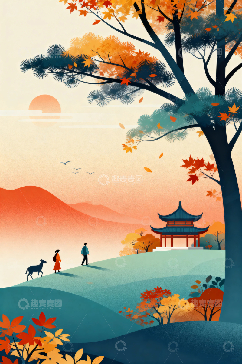 高清大图下载【趣麦麦图】秋分立秋唯美背景09