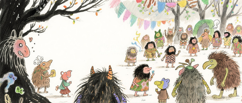 高清大图下载【趣麦麦图】-森林野人怪兽儿童插画2