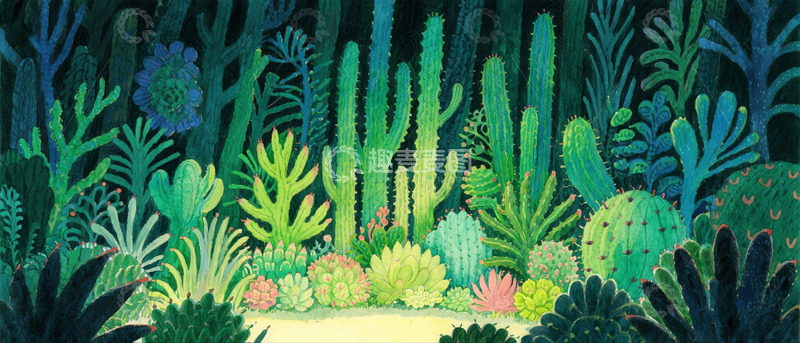 高清大图下载【趣麦麦图】仙人掌多肉森林2