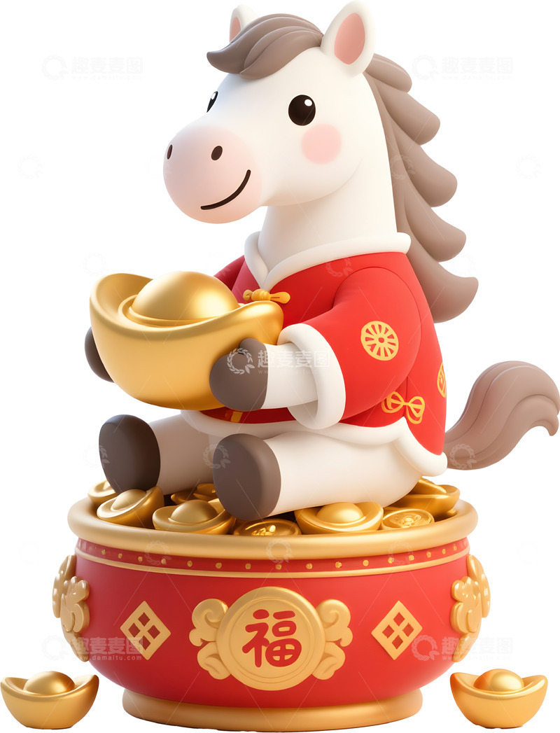 高清大图下载【趣麦麦图】-招财马吉祥物