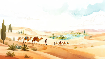 沙漠绿洲骆驼队伍2