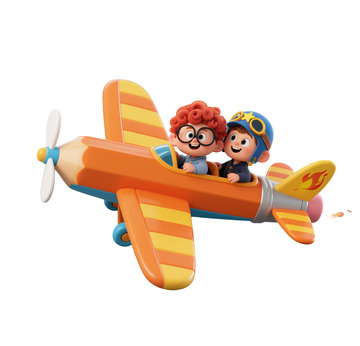 卡通可爱铅笔飞机