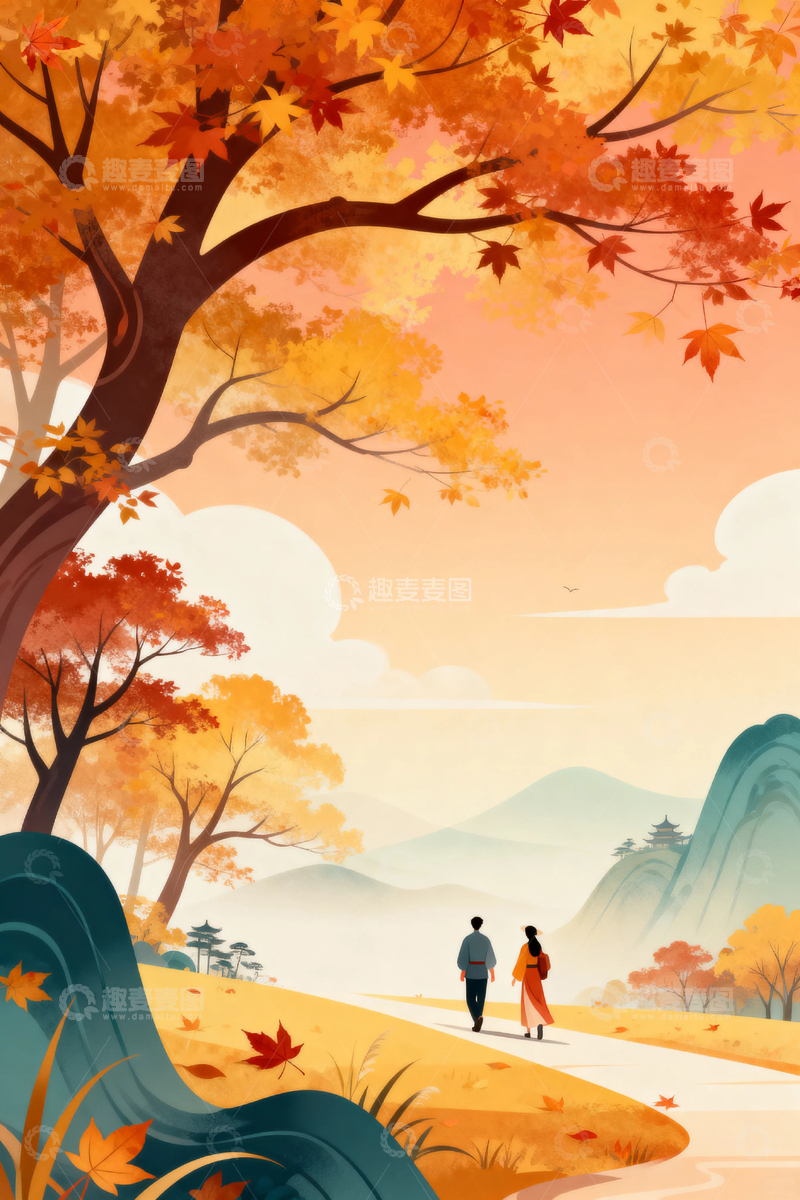 高清大图下载【趣麦麦图】秋天风景背景1