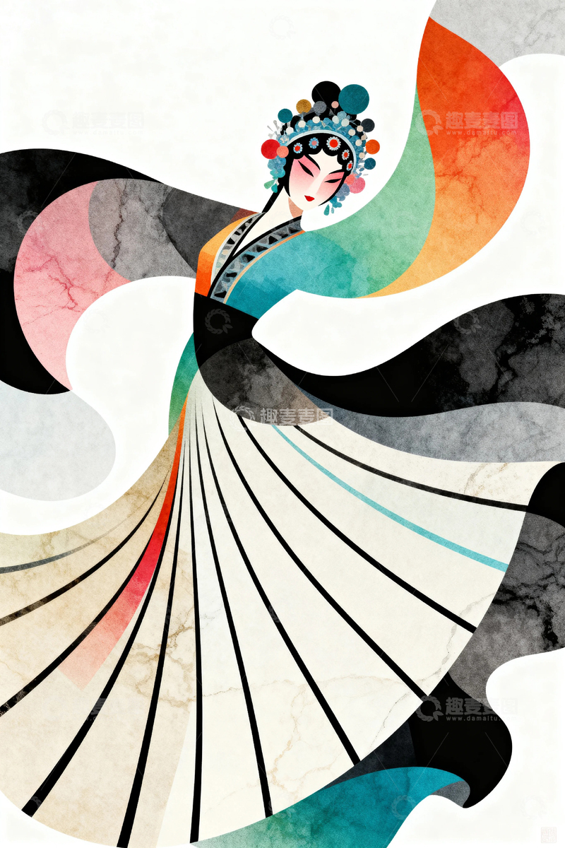 高清大图下载【趣麦麦图】国潮京剧艺术人物