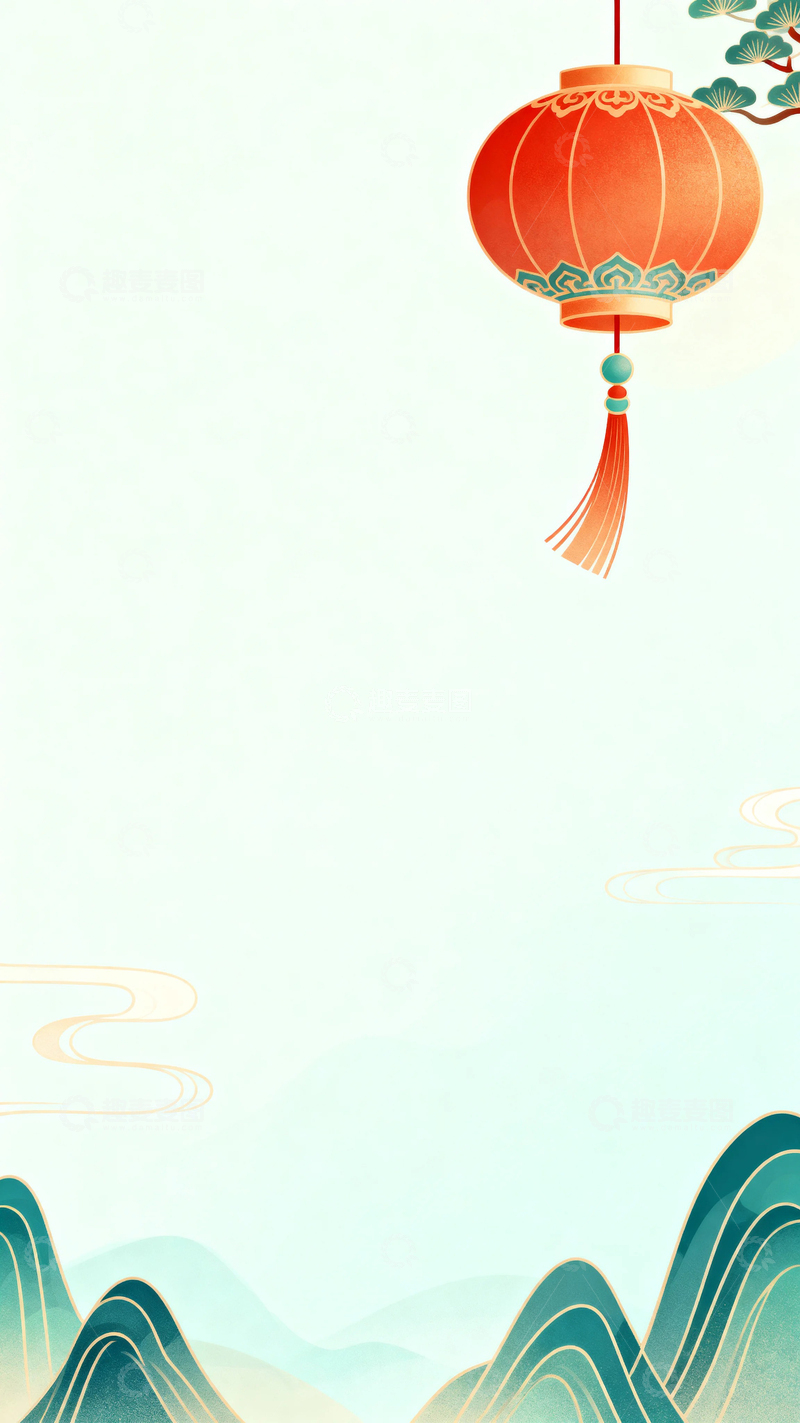 高清大图下载【趣麦麦图】国潮节日背景图11