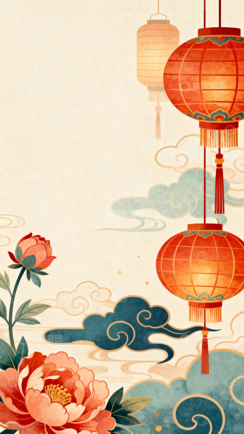 高清大图下载【趣麦麦图】国潮节日背景14