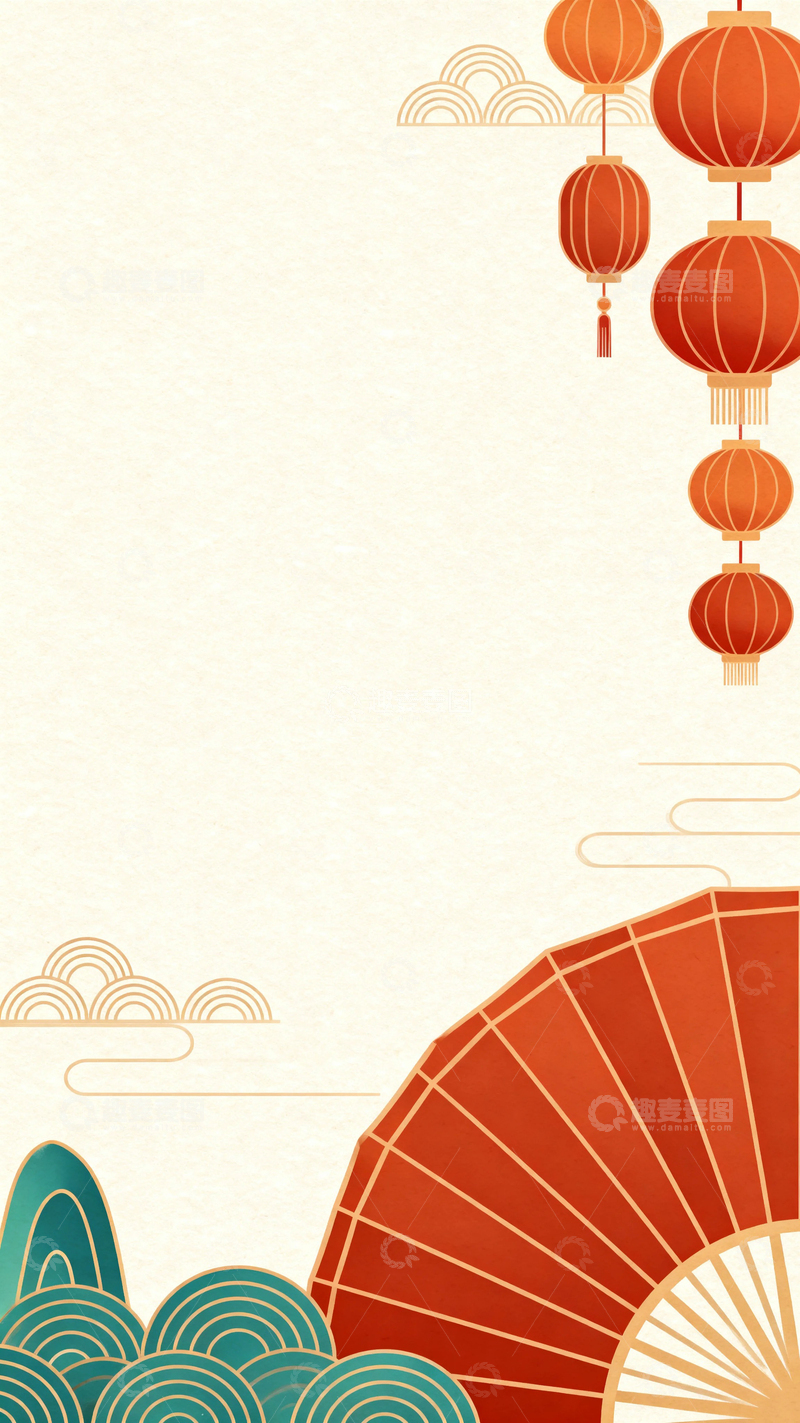 高清大图下载【趣麦麦图】国潮国风节日底图2