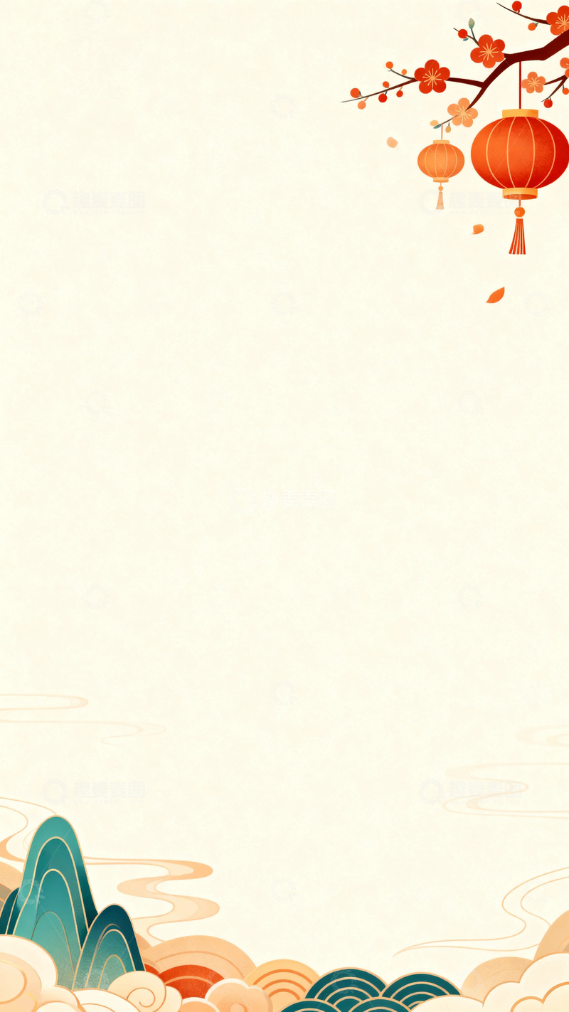 高清大图下载【趣麦麦图】国潮节日背景20
