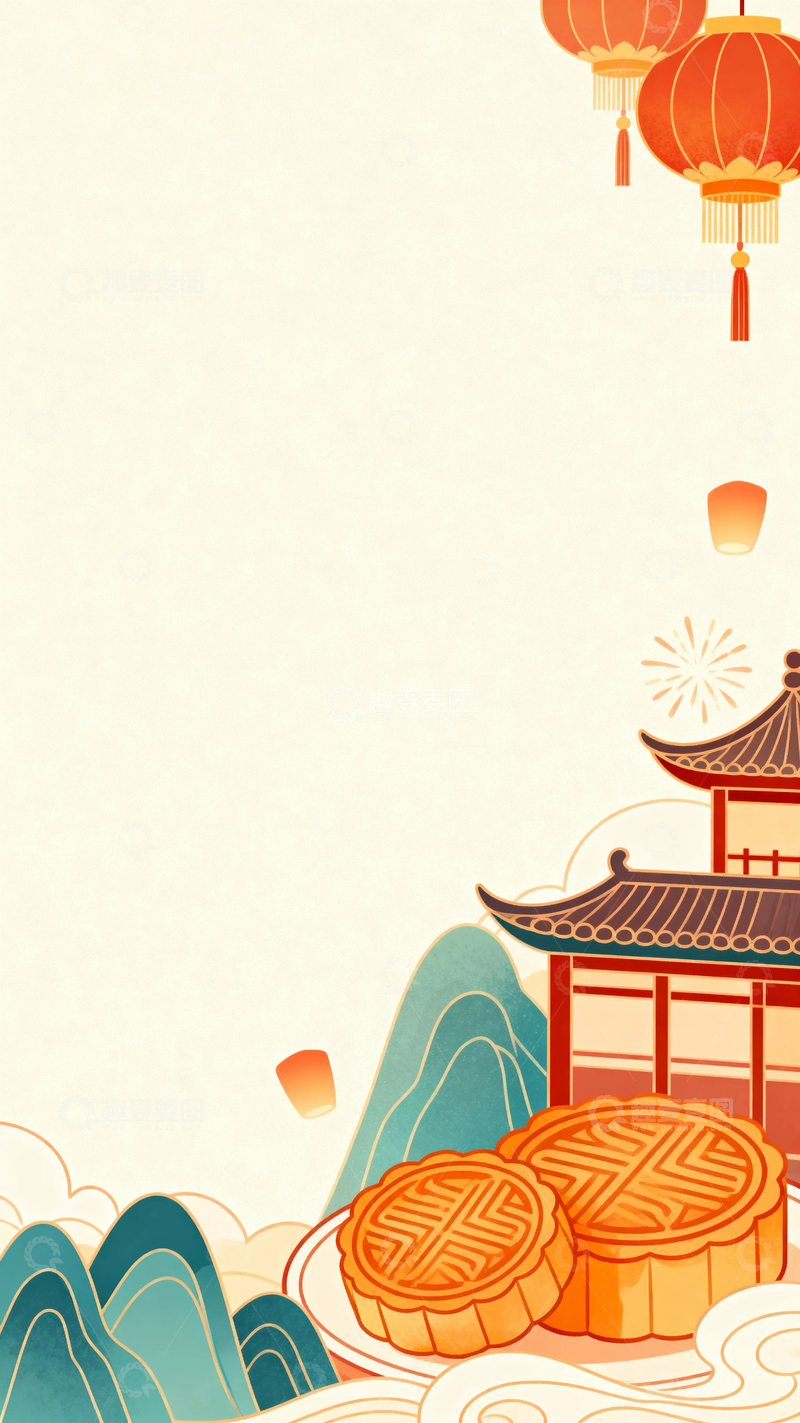 高清大图下载【趣麦麦图】国风节日底图6