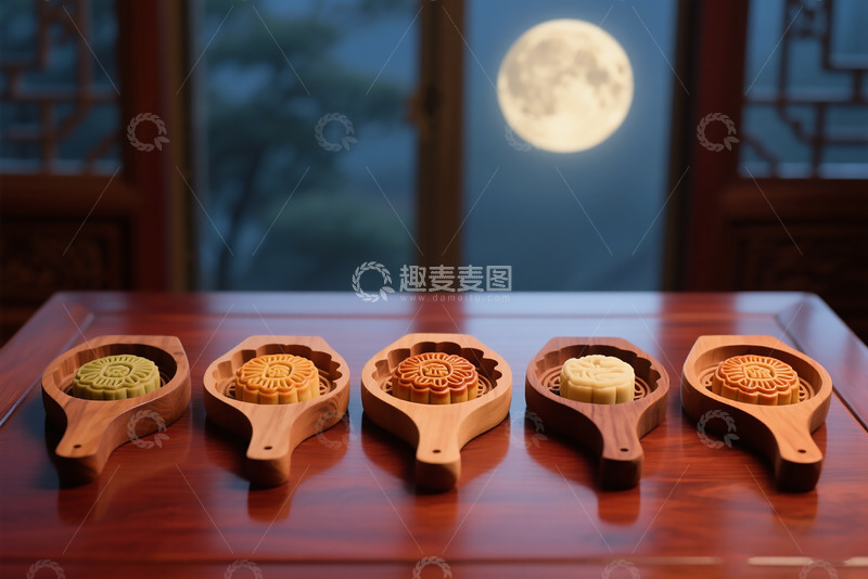 高清大图下载【趣麦麦图】中秋月饼制作的模具