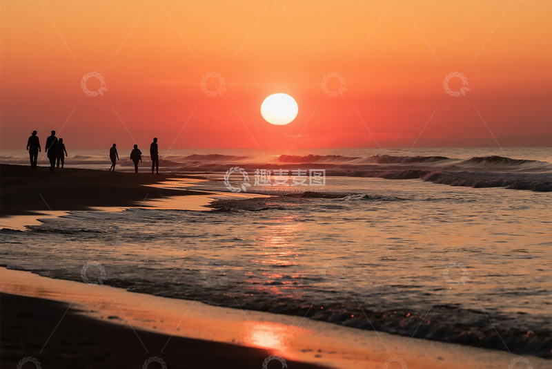 高清大图下载【趣麦麦图】日落海边风景实拍