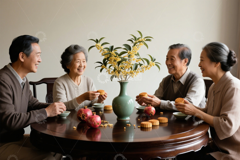 高清大图下载【趣麦麦图】节日家庭聚会