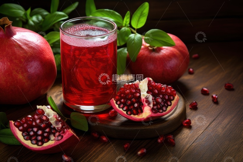 高清大图下载【趣麦麦图】新鲜的鲜榨石榴汁