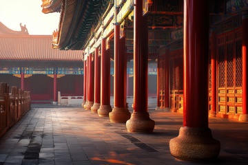 古建筑红柱大院