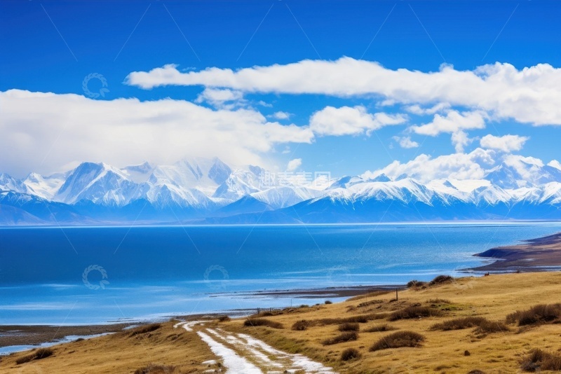 高清大图下载【趣麦麦图】雪山远山湖泊自然美景