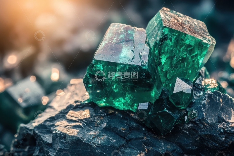高清大图下载【趣麦麦图】自然形成的绿色矿石