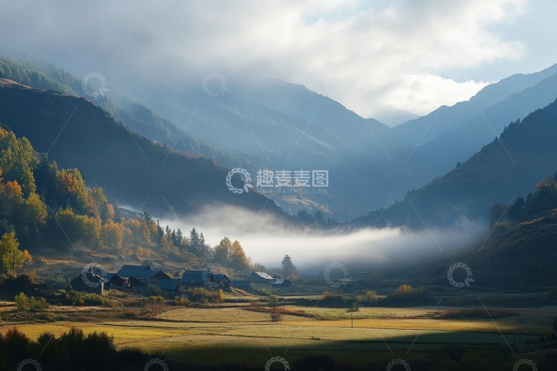 高清大图下载【趣麦麦图】户外远山云雾自然美景