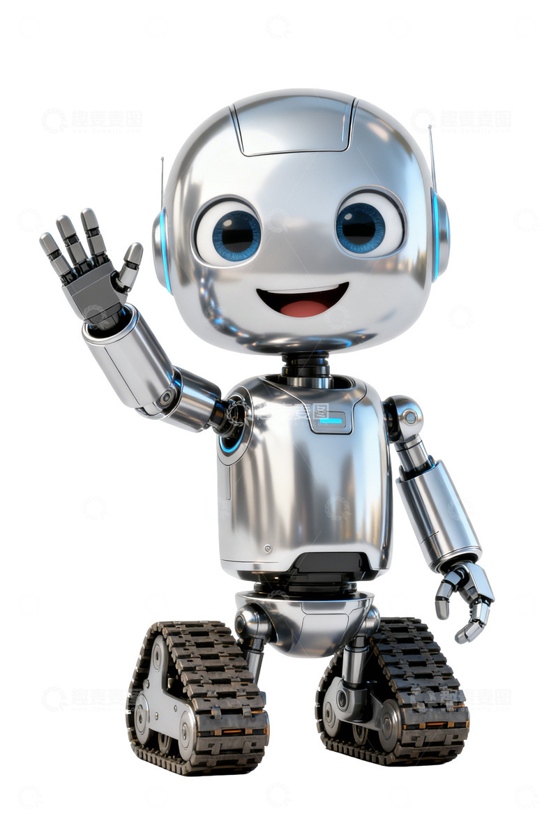 高清大图下载【趣麦麦图】卡通3D可爱AI机器人
