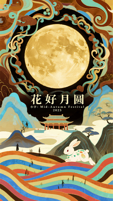 2025 中秋花好月圆主题图
