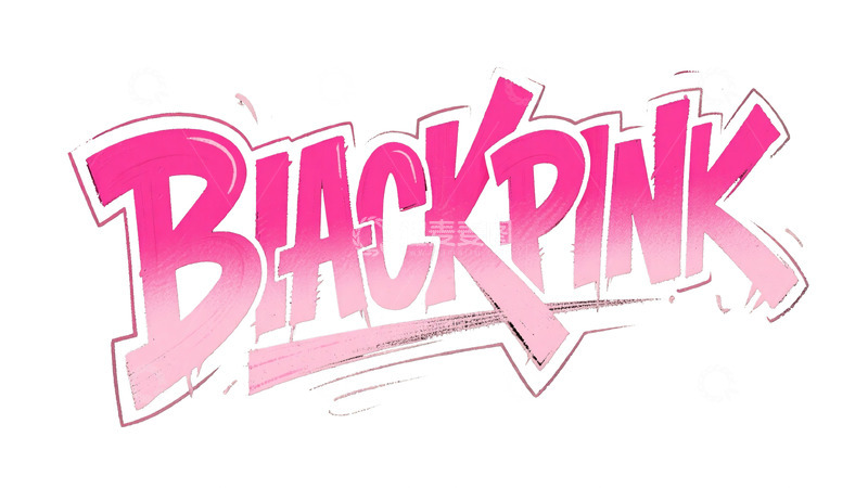 高清大图下载【趣麦麦图】粉色渐变 BLACKPINK 艺术字体图