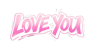 粉色 &ldquo;LOVEYOU&rdquo; 个性艺术字体图