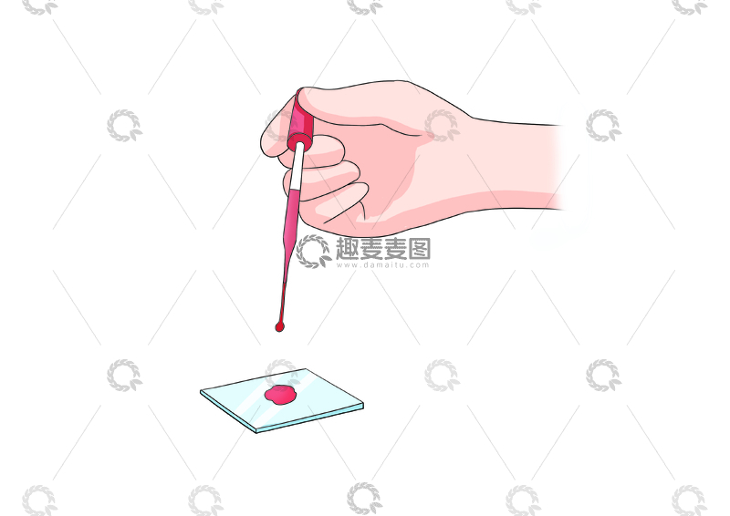 滴血测验女性妇科宫颈 医用插画