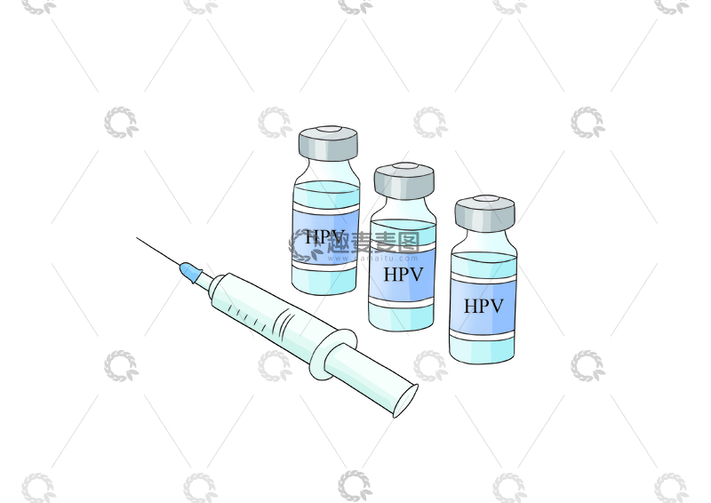 源文件下载【趣麦麦图】-HPV疫苗抗体医学插画