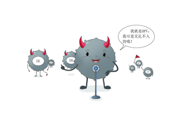 HPV病毒细胞医学插画