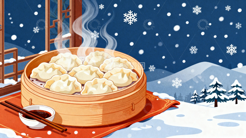高清大图下载【趣麦麦图】冬季冬至饺子8