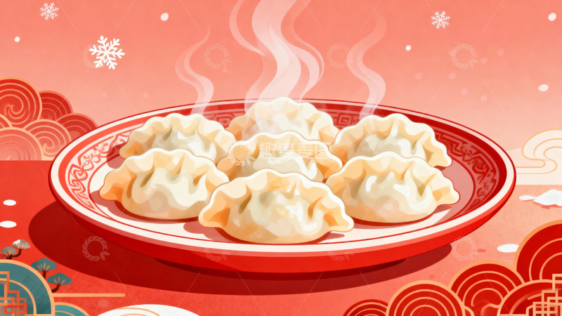 高清大图下载【趣麦麦图】冬季冬至饺子