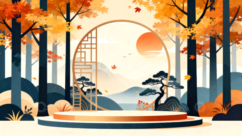 高清大图下载【趣麦麦图】金秋森林落叶风景04