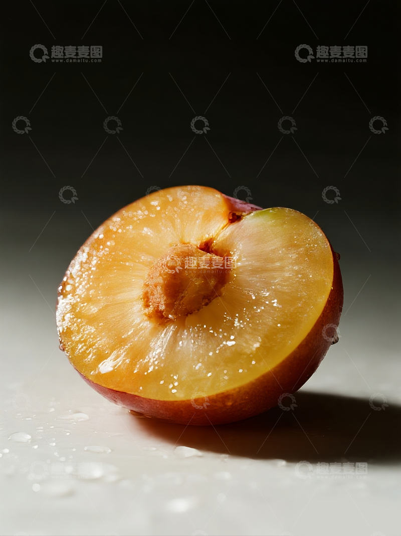 源文件下载【趣麦麦图】切开的新鲜李子
