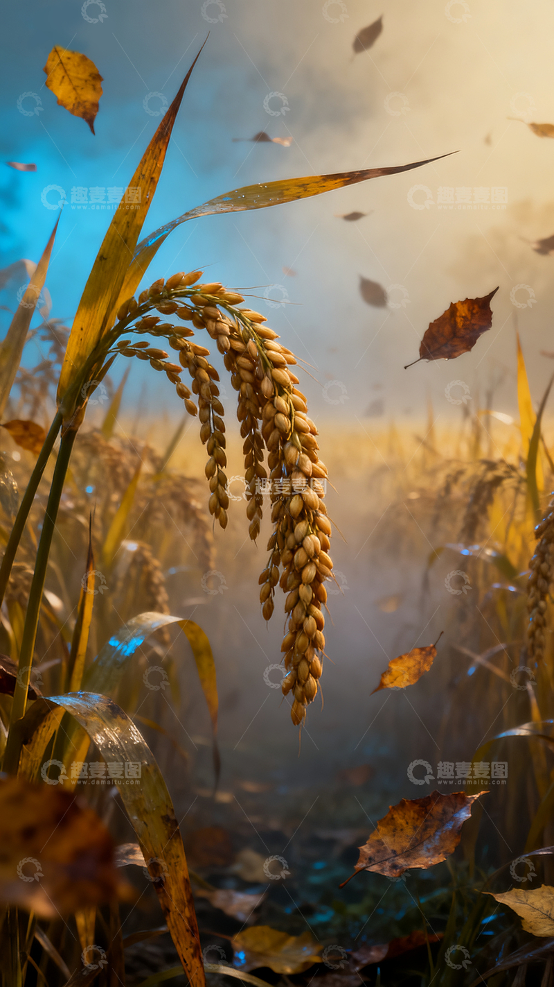 源文件下载【趣麦麦图】秋天麦田场景2