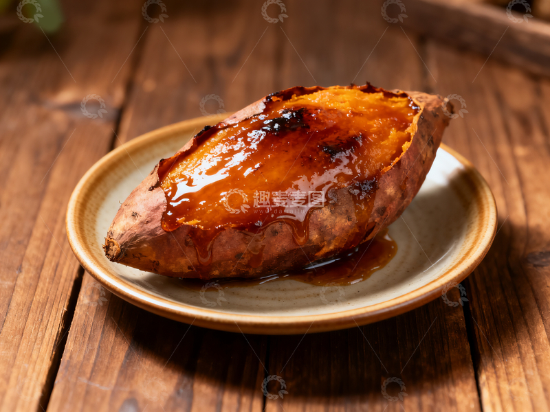 源文件下载【趣麦麦图】盘子里的烤红薯3