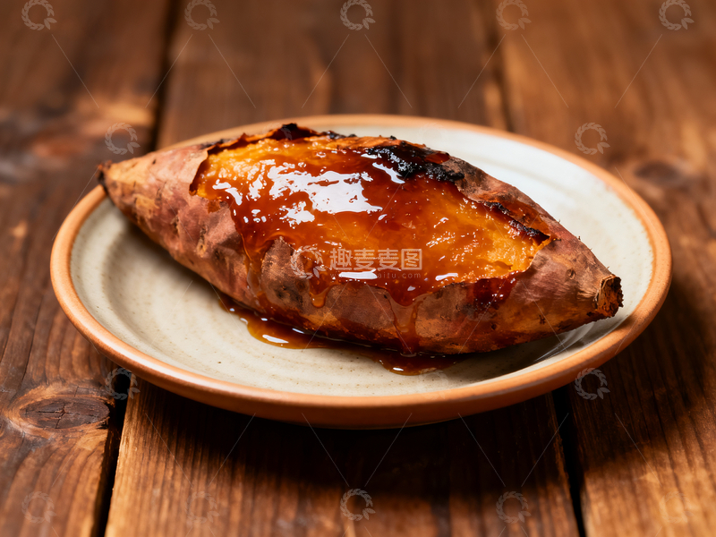 源文件下载【趣麦麦图】盘子里的烤红薯2