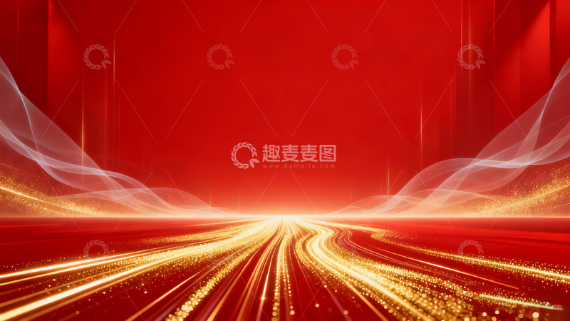 高清大图下载【趣麦麦图】红色会议活动背景4