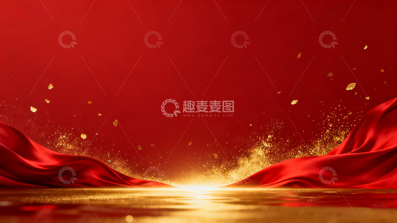 高清大图下载【趣麦麦图】红色会议活动背景9