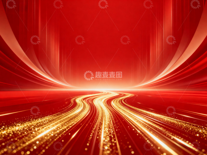 高清大图下载【趣麦麦图】红色会议活动背景2