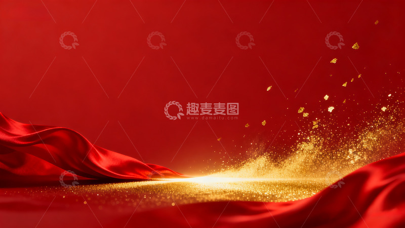 高清大图下载【趣麦麦图】红色会议活动背景6