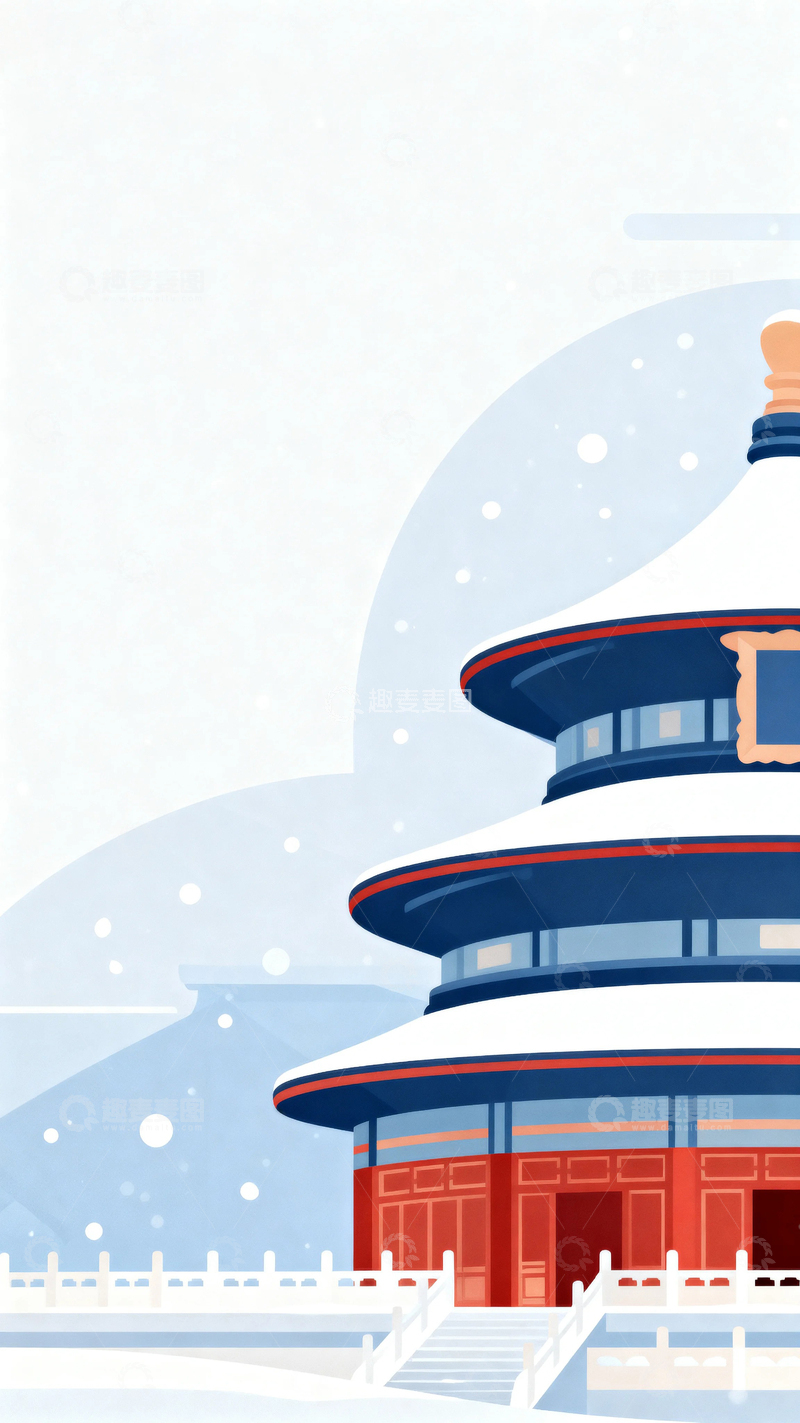 高清大图下载【趣麦麦图】冬季大雪唯美背景17