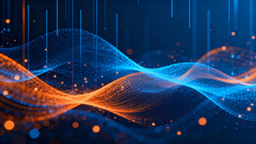 3D渲染科技感数据波动渐变蓝色背景素材