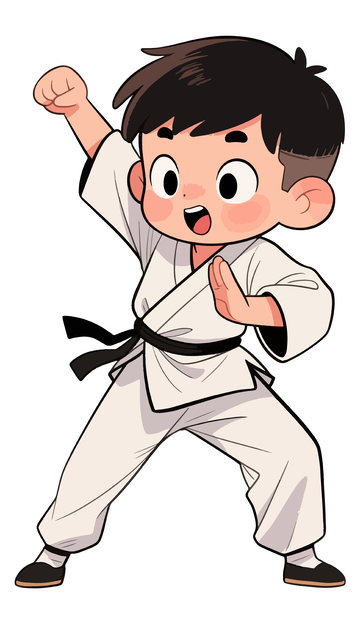 学习跆拳道的小孩