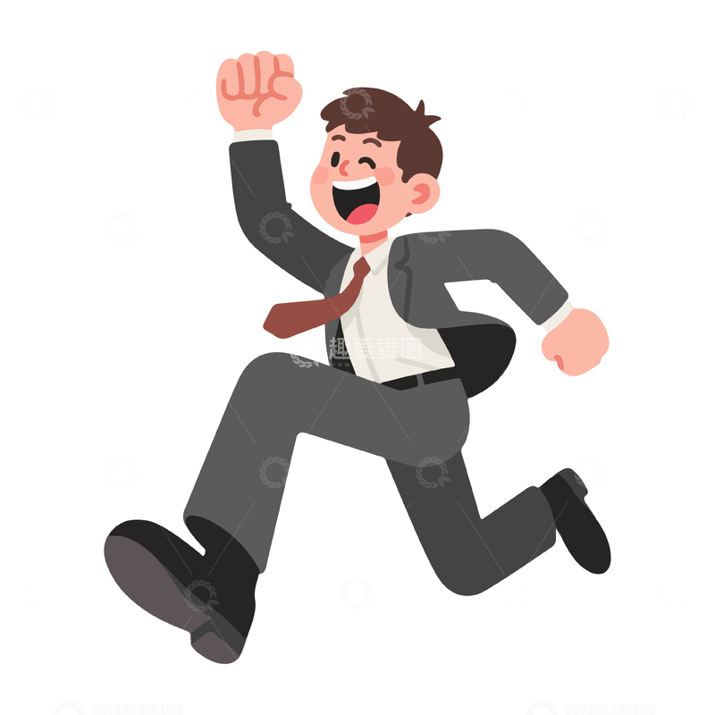 源文件下载【趣麦麦图】开心雀跃的白领1
